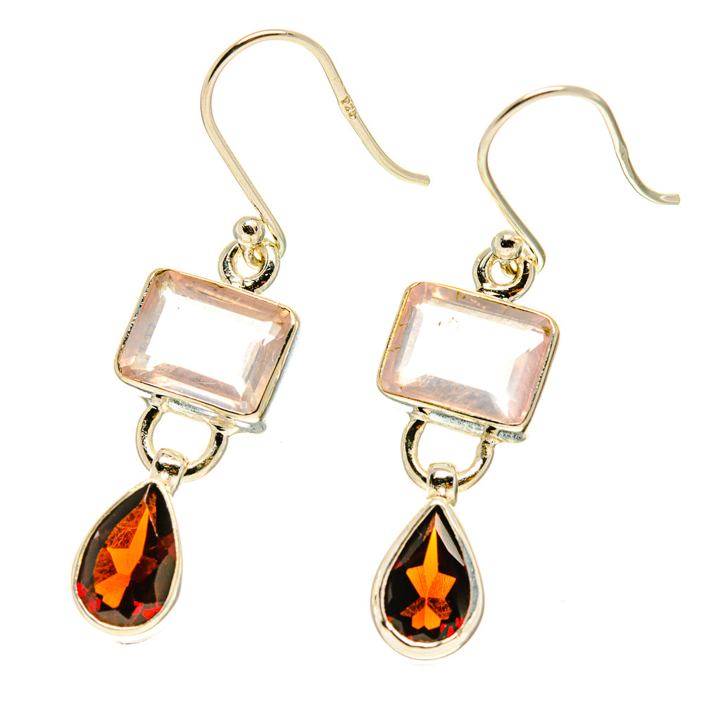 Rose Quartz Earrings handcrafted by Ana Silver Co - EARR416954
