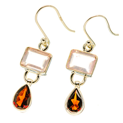 Rose Quartz Earrings handcrafted by Ana Silver Co - EARR416954