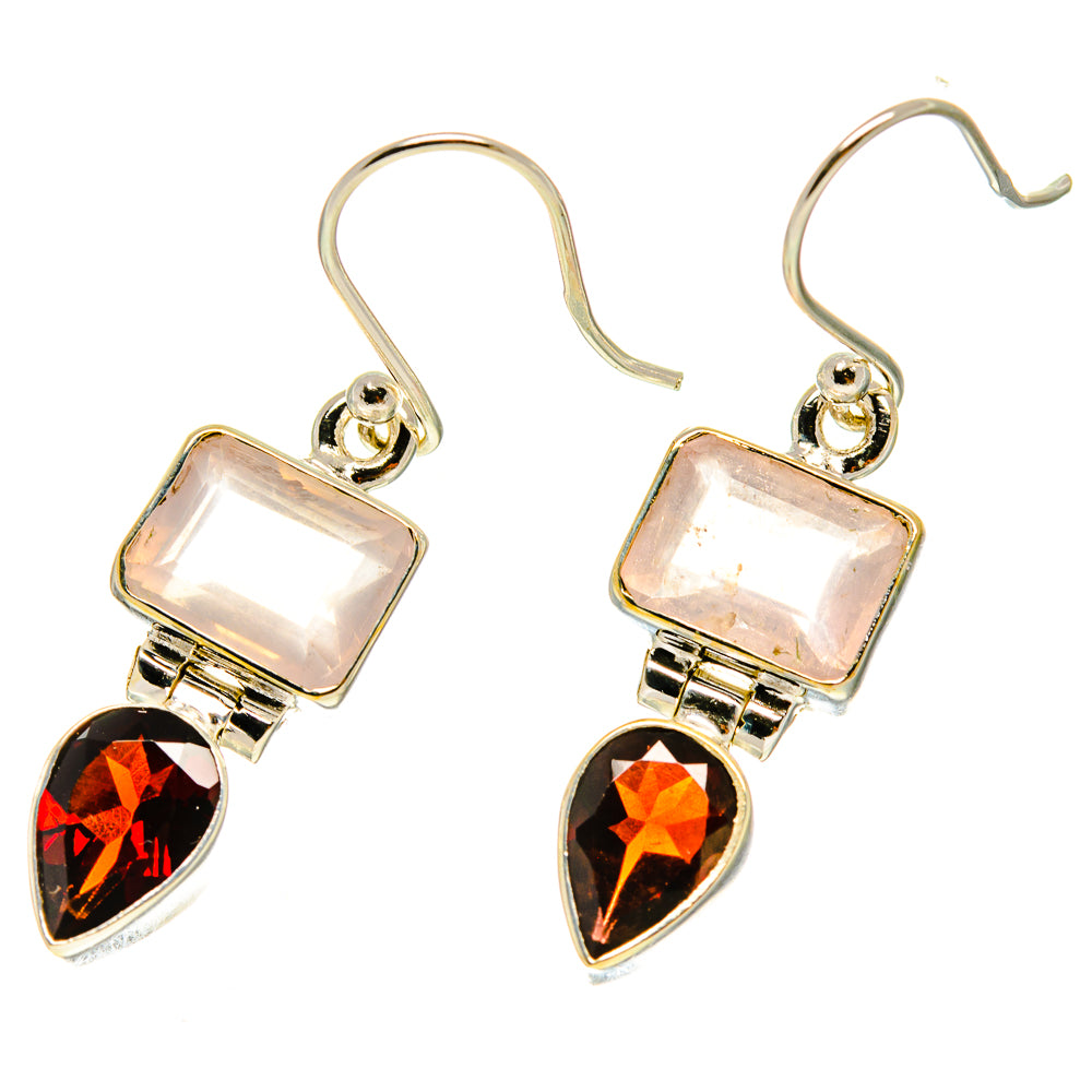 Rose Quartz Earrings handcrafted by Ana Silver Co - EARR416963