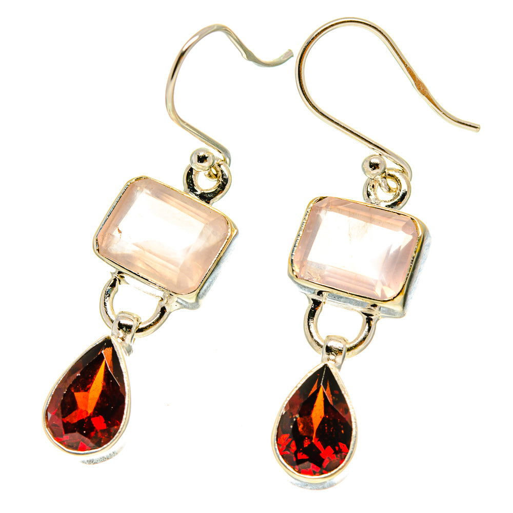 Rose Quartz Earrings handcrafted by Ana Silver Co - EARR416969