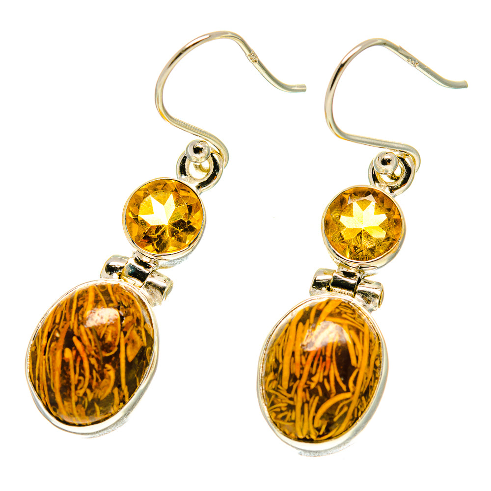 Palm Wood Jasper Earrings handcrafted by Ana Silver Co - EARR416975