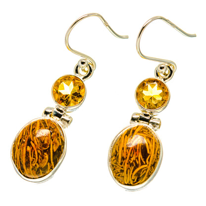 Palm Wood Jasper Earrings handcrafted by Ana Silver Co - EARR416975
