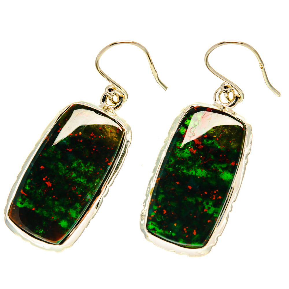 Bloodstone Earrings handcrafted by Ana Silver Co - EARR416982