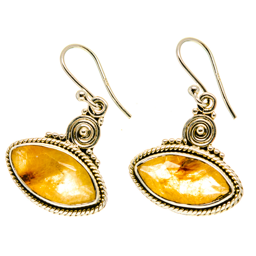 Rutilated Quartz Earrings handcrafted by Ana Silver Co - EARR416986