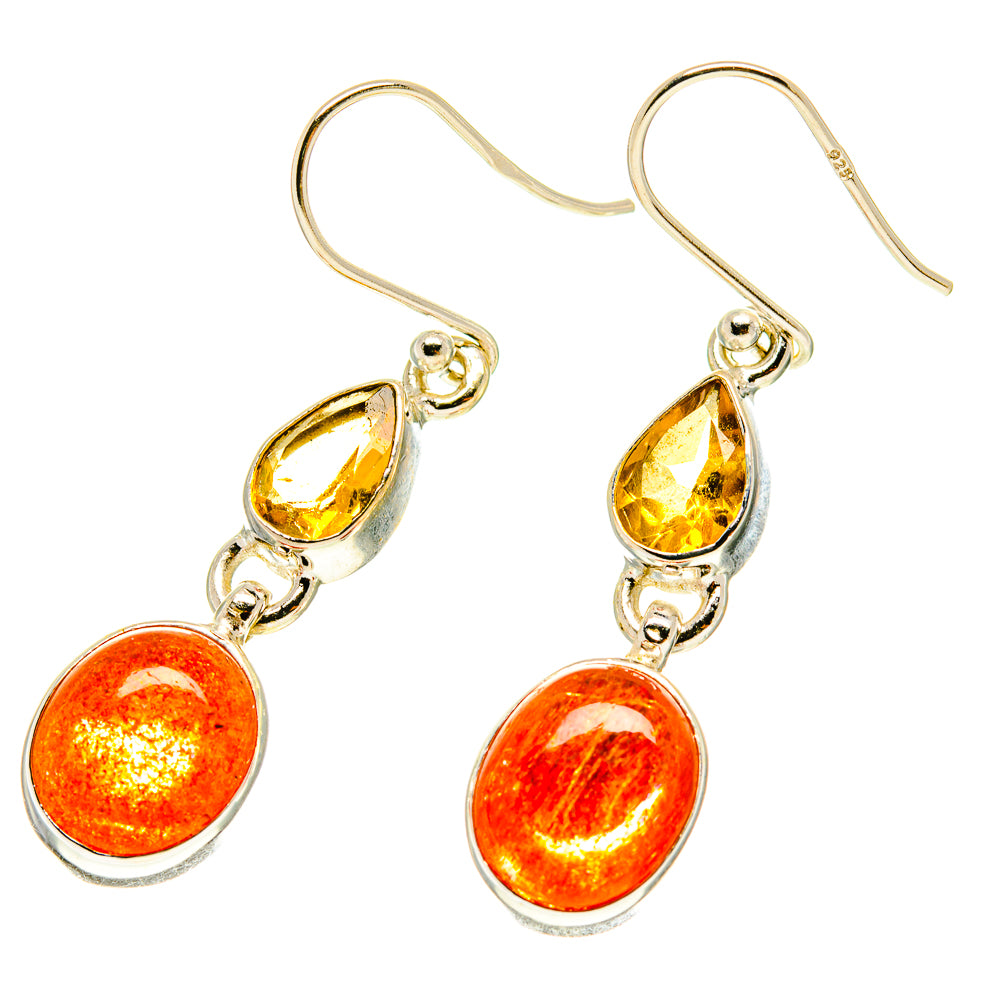 Sunstone Earrings handcrafted by Ana Silver Co - EARR416995