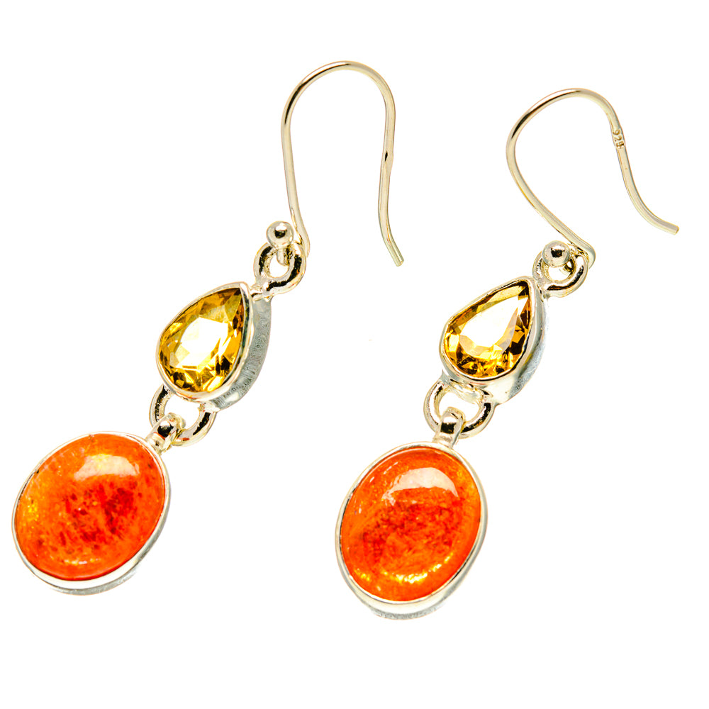 Sunstone Earrings handcrafted by Ana Silver Co - EARR417005