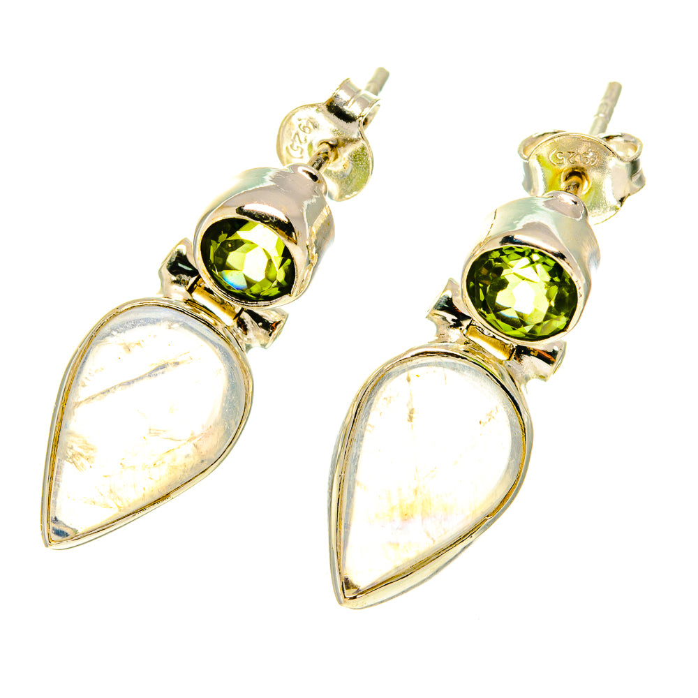 Rainbow Moonstone Earrings handcrafted by Ana Silver Co - EARR417007