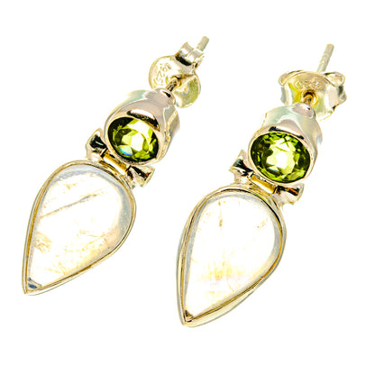 Rainbow Moonstone Earrings handcrafted by Ana Silver Co - EARR417007