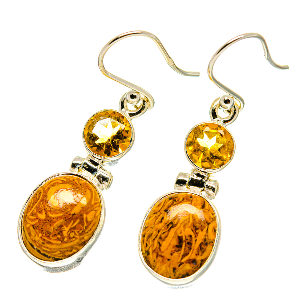 Palm Wood Japer Earrings handcrafted by Ana Silver Co - EARR417018