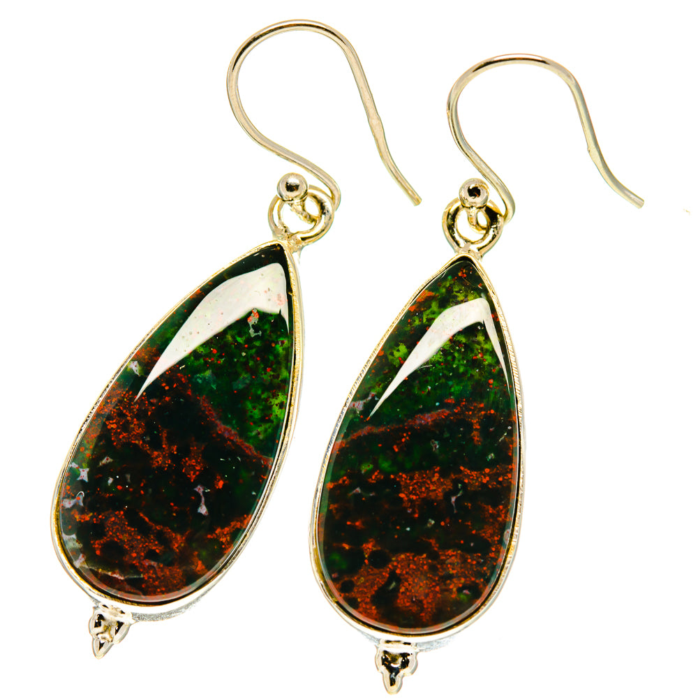 Bloodstone Earrings handcrafted by Ana Silver Co - EARR417023