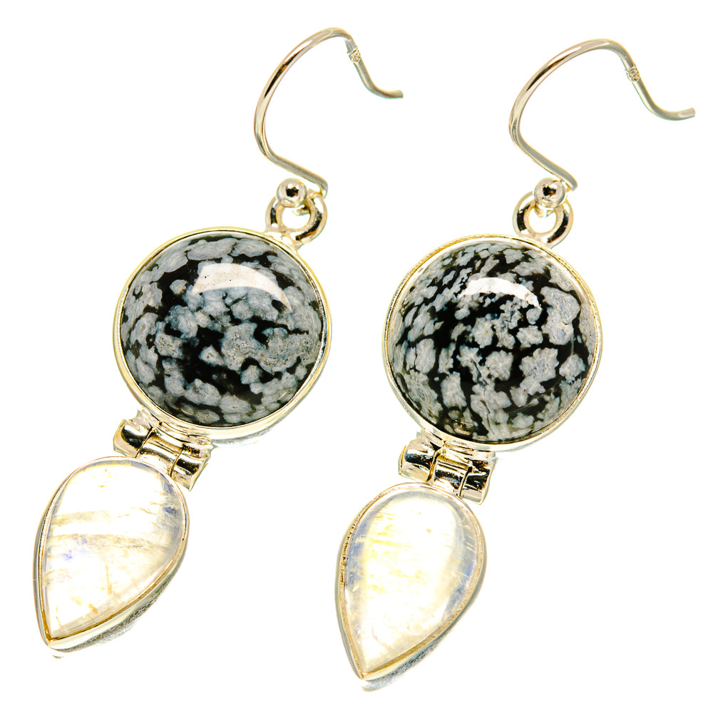 Snowflake Obsidian Earrings handcrafted by Ana Silver Co - EARR417031