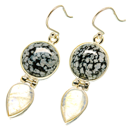 Snowflake Obsidian Earrings handcrafted by Ana Silver Co - EARR417031