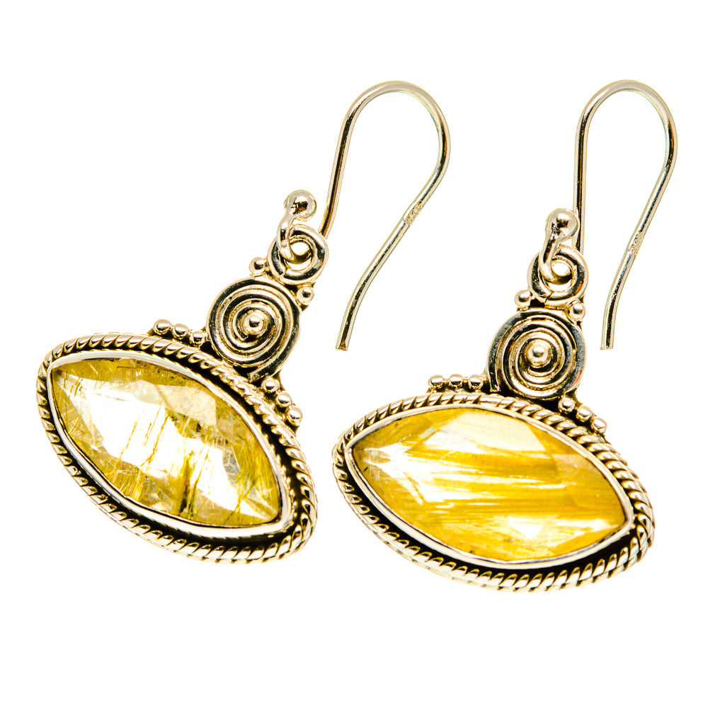 Rutilated Quartz Earrings handcrafted by Ana Silver Co - EARR417034