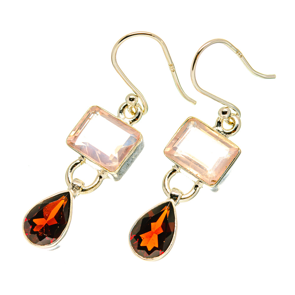 Rose Quartz Earrings handcrafted by Ana Silver Co - EARR417045
