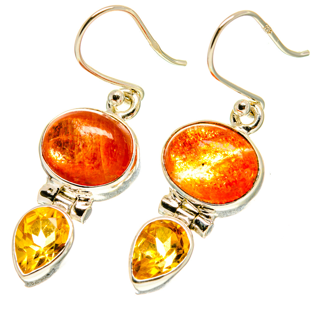 Sunstone Earrings handcrafted by Ana Silver Co - EARR417055