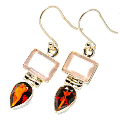 Rose Quartz Earrings handcrafted by Ana Silver Co - EARR417061