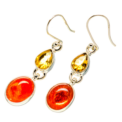 Sunstone Earrings handcrafted by Ana Silver Co - EARR417065