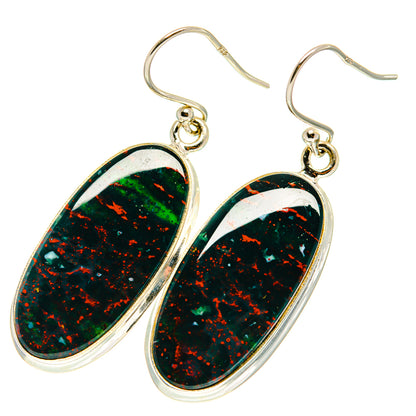 Bloodstone Earrings handcrafted by Ana Silver Co - EARR417072
