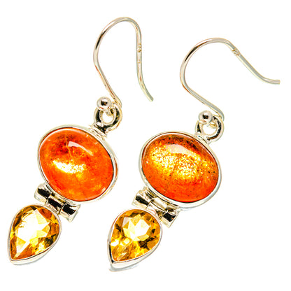 Sunstone Earrings handcrafted by Ana Silver Co - EARR417076