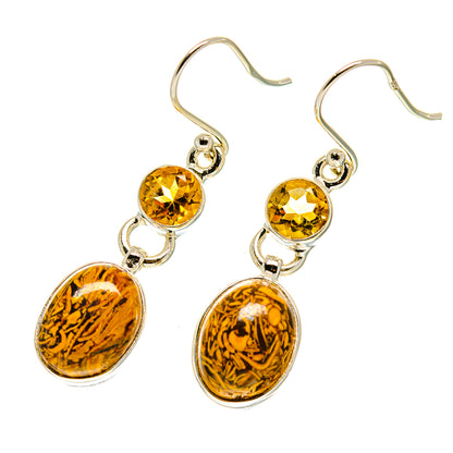 Palm Wood Jasper Earrings handcrafted by Ana Silver Co - EARR417087