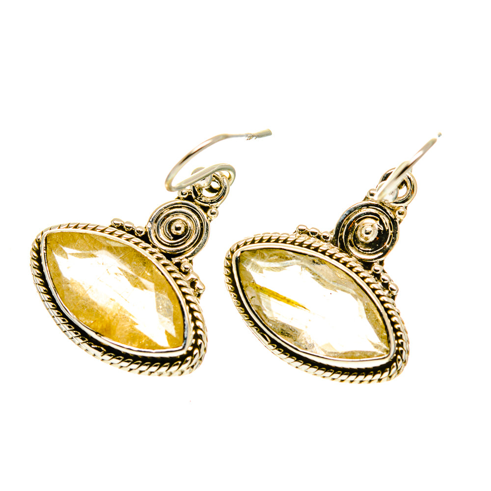 Rutilated Quartz Earrings handcrafted by Ana Silver Co - EARR417104