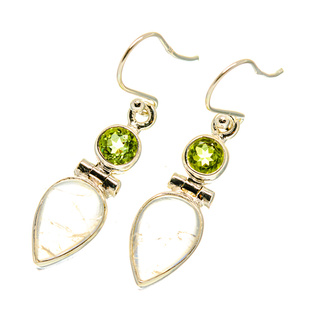 Rainbow Moonstone Earrings handcrafted by Ana Silver Co - EARR417107