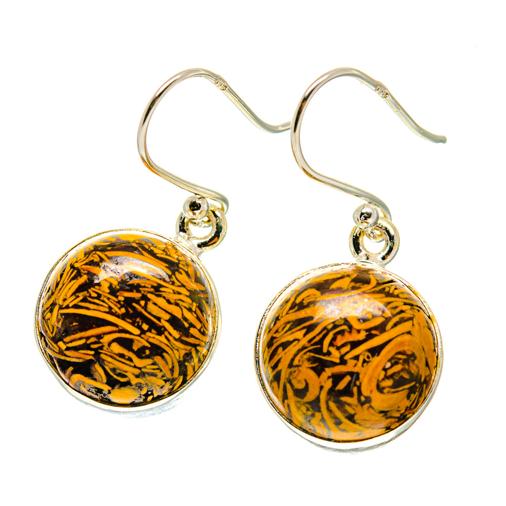 Palm Wood Jasper Earrings handcrafted by Ana Silver Co - EARR417116