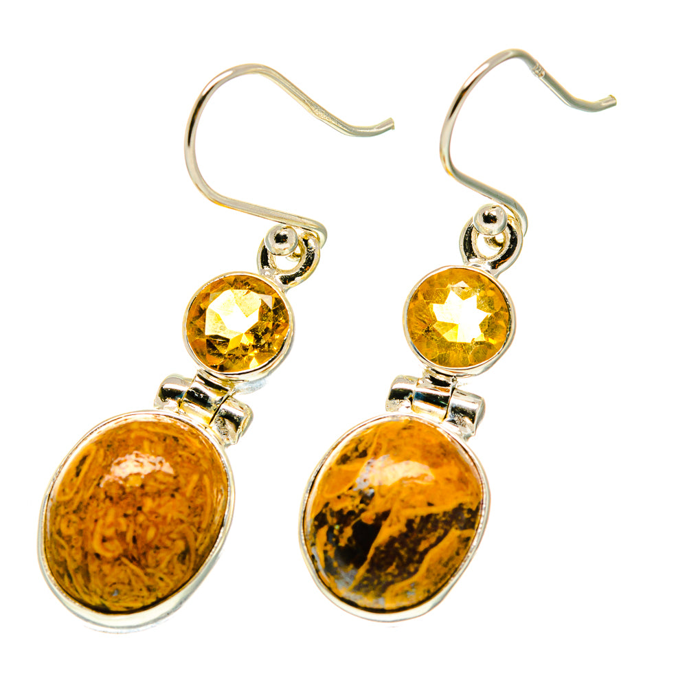 Palm Wood Jasper Earrings handcrafted by Ana Silver Co - EARR417136