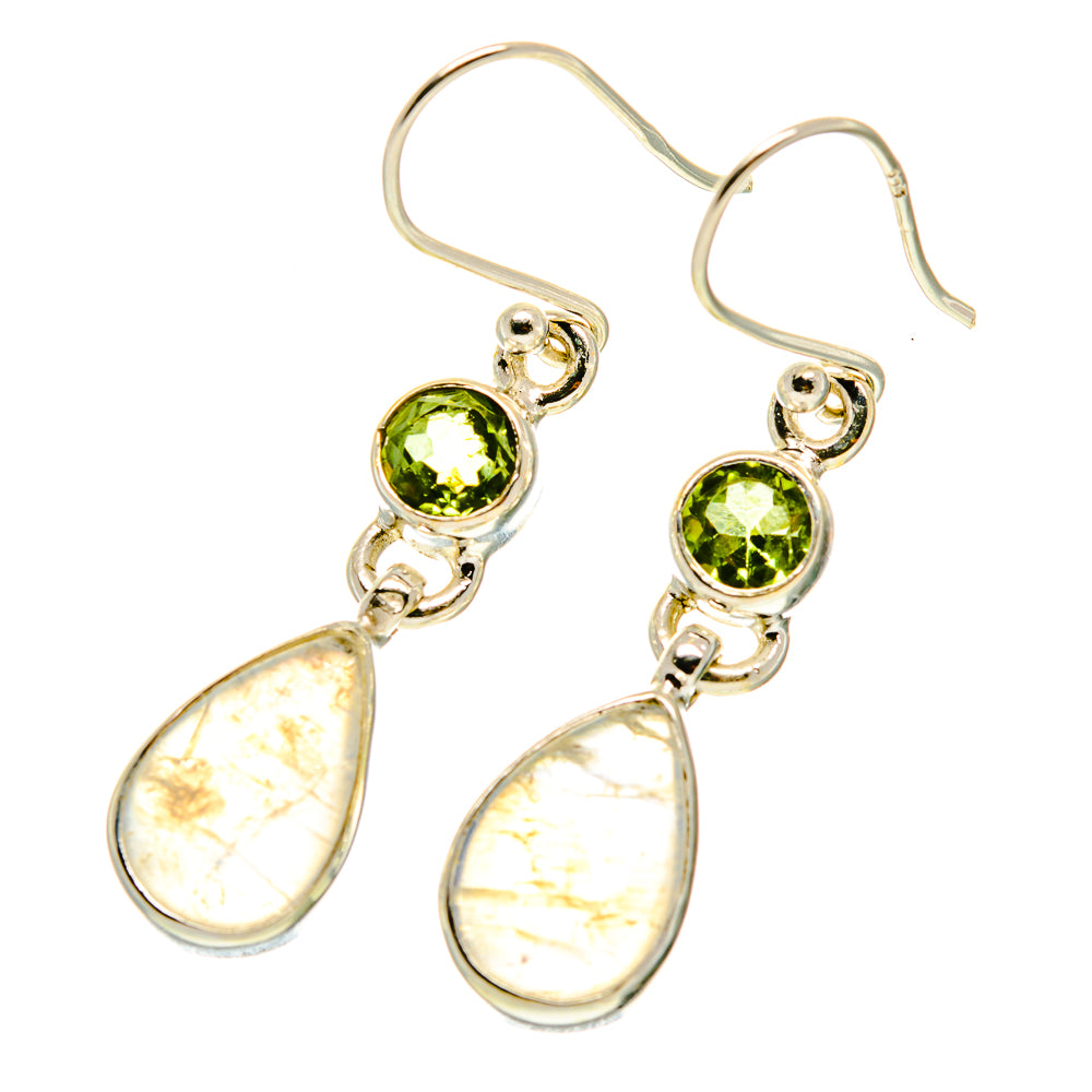 Rainbow Moonstone Earrings handcrafted by Ana Silver Co - EARR417142