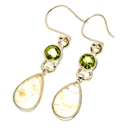 Rainbow Moonstone Earrings handcrafted by Ana Silver Co - EARR417142