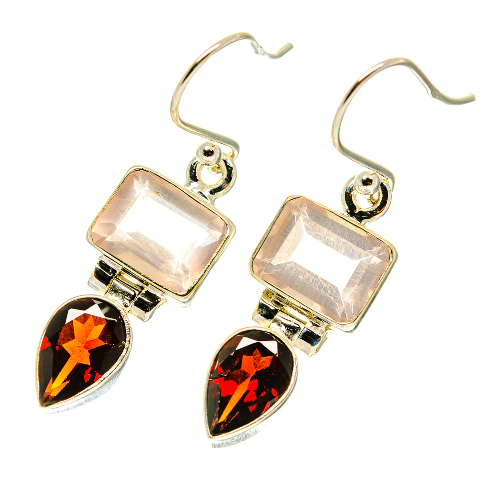 Rose Quartz Earrings handcrafted by Ana Silver Co - EARR417150