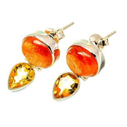 Sunstone Earrings handcrafted by Ana Silver Co - EARR417155