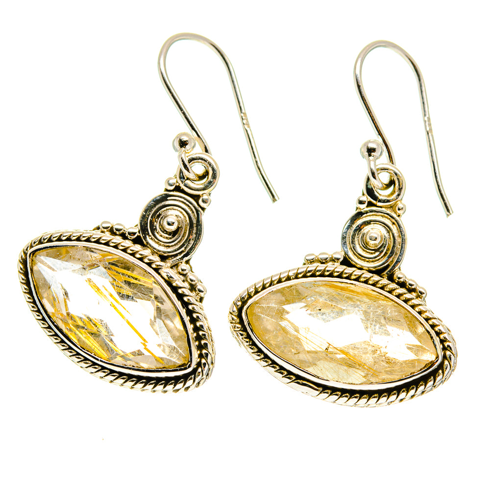 Rutilated Quartz Earrings handcrafted by Ana Silver Co - EARR417161