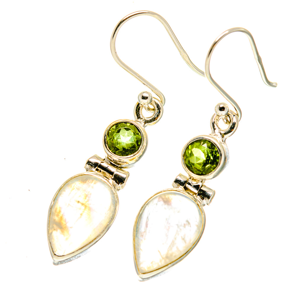 Rainbow Moonstone Earrings handcrafted by Ana Silver Co - EARR417173