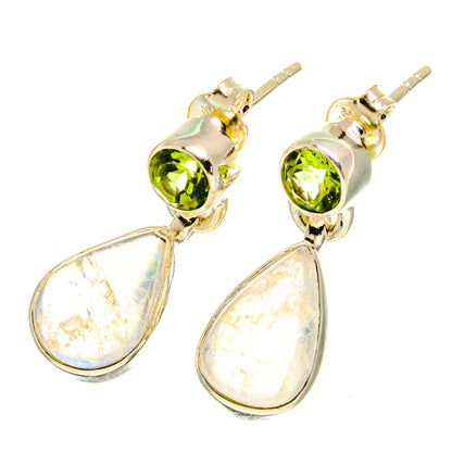 Rainbow Moonstone Earrings handcrafted by Ana Silver Co - EARR417194