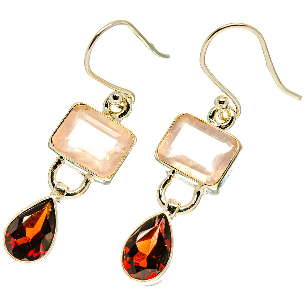 Rose Quartz Earrings handcrafted by Ana Silver Co - EARR417199