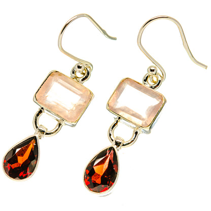 Rose Quartz Earrings handcrafted by Ana Silver Co - EARR417199