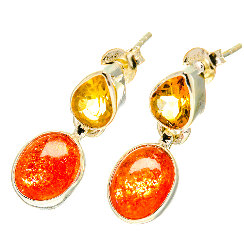 Sunstone Earrings handcrafted by Ana Silver Co - EARR417233