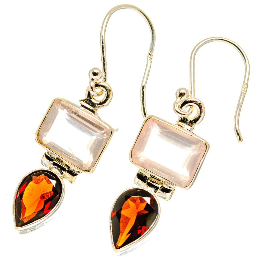 Rose Quartz Earrings handcrafted by Ana Silver Co - EARR417235