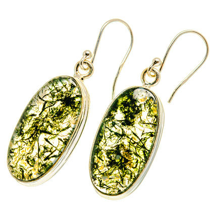 Green Moss Agate Earrings handcrafted by Ana Silver Co - EARR417237