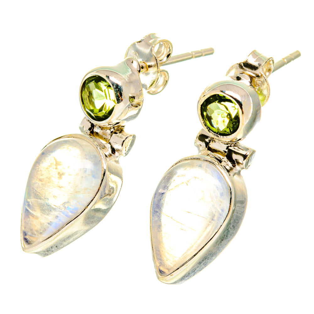 Rainbow Moonstone Earrings handcrafted by Ana Silver Co - EARR417239