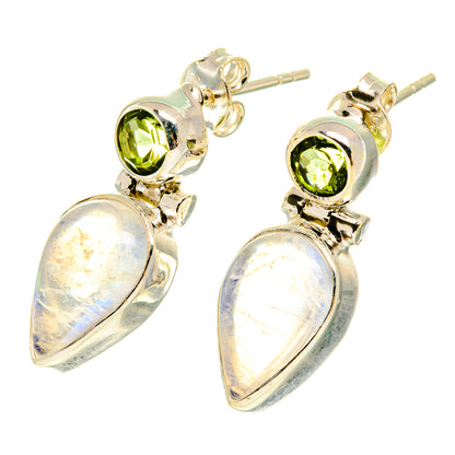 Rainbow Moonstone Earrings handcrafted by Ana Silver Co - EARR417239