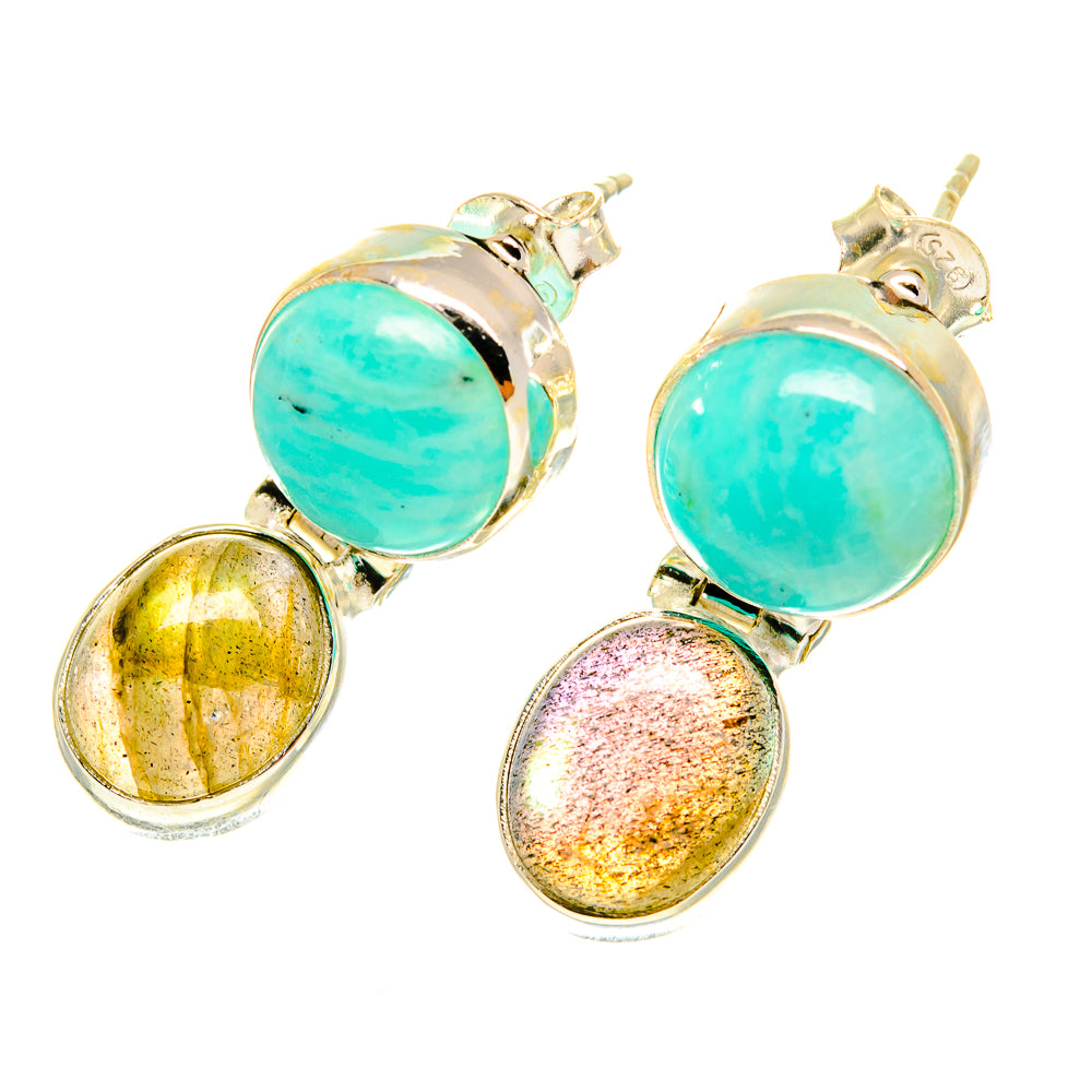 Amazonite Earrings handcrafted by Ana Silver Co - EARR417242