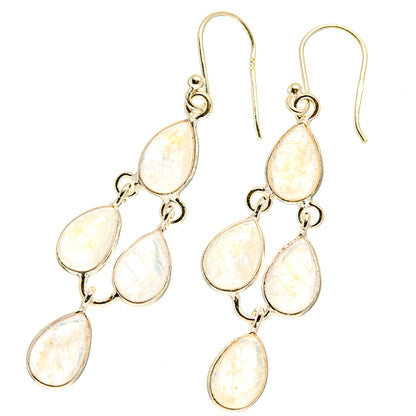 Rainbow Moonstone Earrings handcrafted by Ana Silver Co - EARR417258