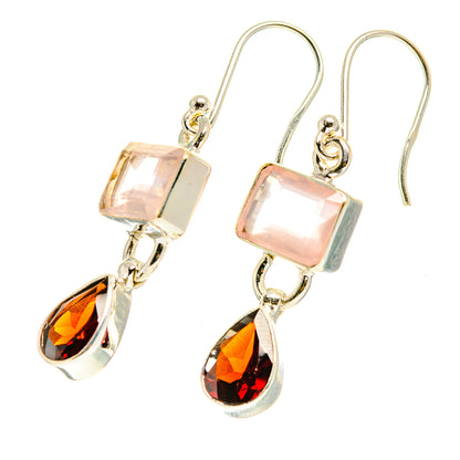 Rose Quartz Earrings handcrafted by Ana Silver Co - EARR417270