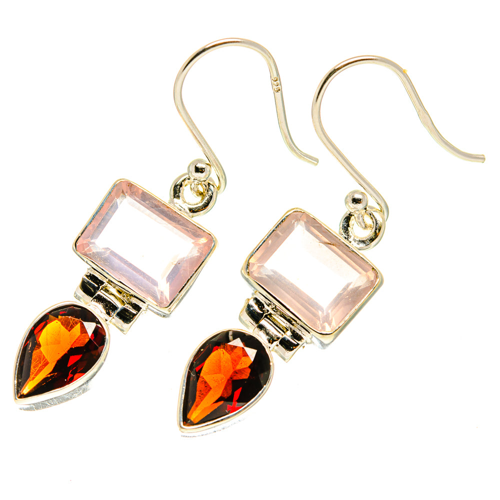 Rose Quartz Earrings handcrafted by Ana Silver Co - EARR417274