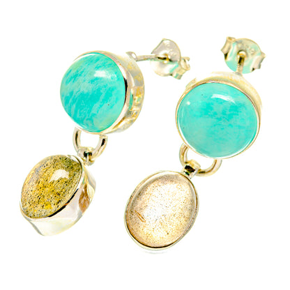 Peruvian Amazonite Earrings handcrafted by Ana Silver Co - EARR417275