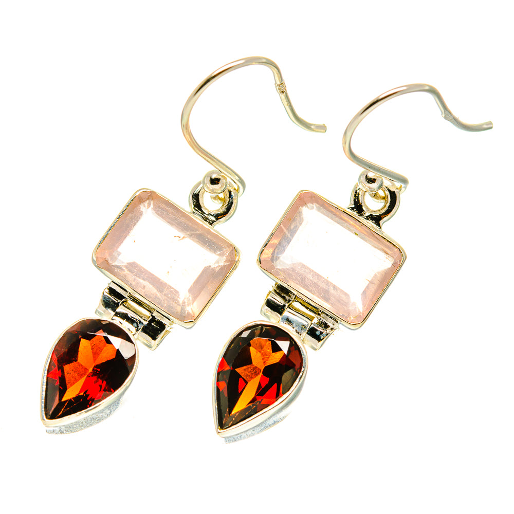 Rose Quartz Earrings handcrafted by Ana Silver Co - EARR417283