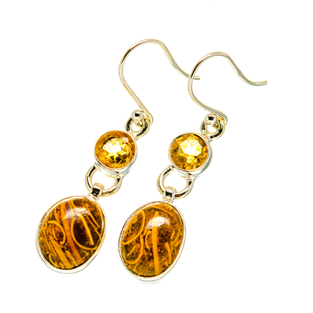 Palm Wood Jasper Earrings handcrafted by Ana Silver Co - EARR417301