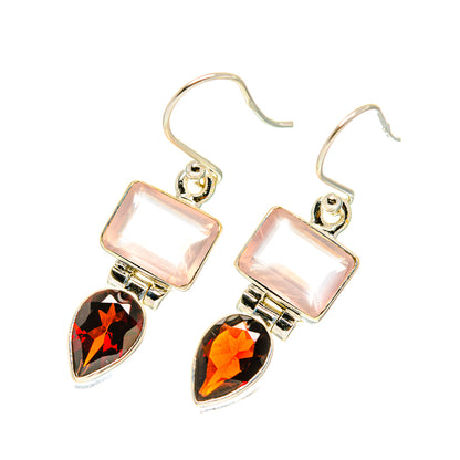 Rose Quartz Earrings handcrafted by Ana Silver Co - EARR417311